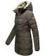 Marikoo warme Damen Steppmantel Winterjacke mit Kapuze Anthrazit Größe S - Gr. 36