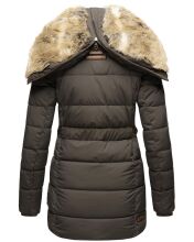 Marikoo warme Damen Steppmantel Winterjacke mit Kapuze Anthrazit Gr&ouml;&szlig;e M - Gr. 38