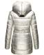 Marikoo warme Damen Steppmantel Winterjacke mit Kapuze Silber Größe M - Gr. 38