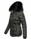 Marikoo Lotus warme Damen Winterjacke gesteppt mit Kunstfell Anthrazit Größe XS - Gr. 34