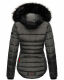 Marikoo Lotus warme Damen Winterjacke gesteppt mit Kunstfell Anthrazit Größe XS - Gr. 34