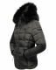 Marikoo Lotus warme Damen Winterjacke gesteppt mit Kunstfell Anthrazit Größe S - Gr. 36