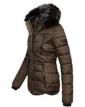 Marikoo Lotus warme Damen Winterjacke gesteppt mit Kunstfell Braun Größe XS - Gr. 34