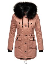 Navahoo Luluna Princess warme Damen Winterjacke mit Kunstfell Terrakotta Größe S - Gr. 36