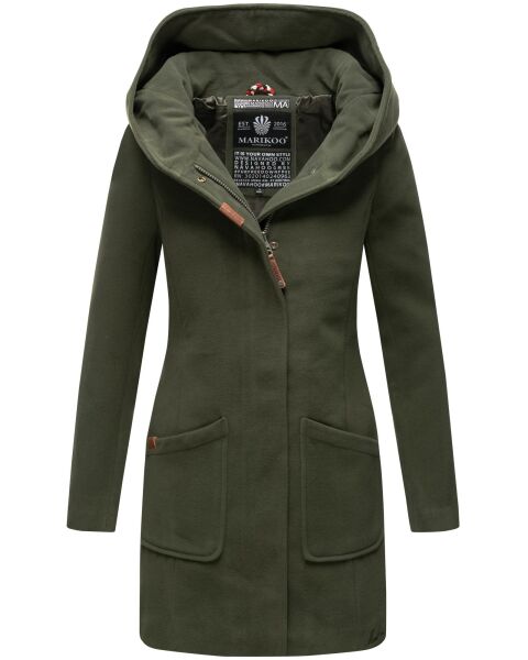 Marikoo Maikoo Damen Trenchcoat Wintermantel Forest Green Größe S - Gr. 36