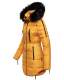 Marikoo Warm Ladies Winter Jacket Winterjacket Parka Quilted Coat Long B401 Yellow Size M - Size 38