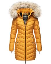Navahoo Nimalaa warme Damen Winter Steppjacke mit Kapuze Gelb Größe XS - Gr. 34