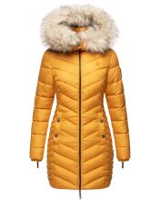 Navahoo Nimalaa warme Damen Winter Steppjacke mit Kapuze Gelb Größe XS - Gr. 34