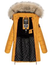 Navahoo Nimalaa warme Damen Winter Steppjacke mit Kapuze Gelb Größe XS - Gr. 34