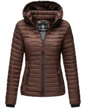 Marikoo Samtpfote leichte Damen Steppjacke Schoko Gr&ouml;&szlig;e S - Gr. 36