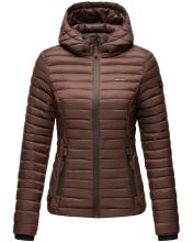Marikoo Samtpfote leichte Damen Steppjacke Schoko Gr&ouml;&szlig;e S - Gr. 36