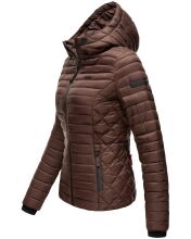 Marikoo Samtpfote leichte Damen Steppjacke Schoko Gr&ouml;&szlig;e L - Gr. 40