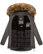 Marikoo Sanakoo Damen Winterjacke mit Kapuze und Teddyfell  Anthrazit Gr&ouml;&szlig;e S - Gr. 36