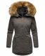 Marikoo Sanakoo Damen Winterjacke mit Kapuze und Teddyfell  Anthrazit Größe M - Gr. 38