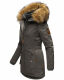 Marikoo Sanakoo Damen Winterjacke mit Kapuze und Teddyfell  Anthrazit Größe M - Gr. 38