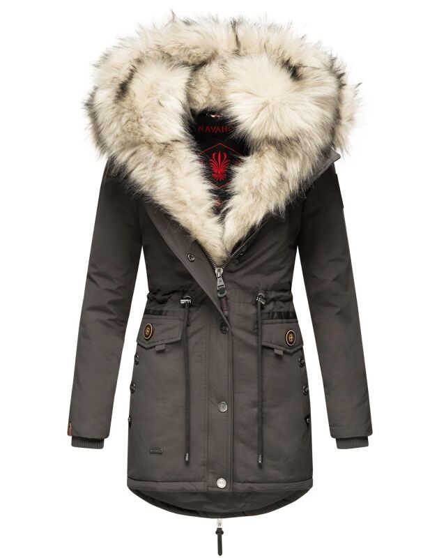 Navahoo Sweety Damen 2in1 Parka Winterjacke warmhaltend Anthrazit Gr&ouml;&szlig;e XS - Gr. 34