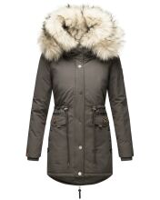 Navahoo Sweety 2 in 1 ladies parka winterjacket with fur collar - Anthracite-Gr.S