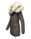 Navahoo Sweety 2 in 1 ladies parka winterjacket with fur collar - Anthracite-Gr.S