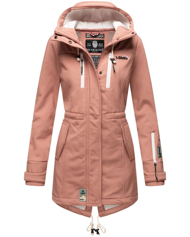 Marikoo Zimtzicke Damen lange Softshell Jacke B614 Terrakotta Gr&ouml;&szlig;e XS - Gr. 34