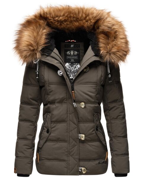 Navahoo Zoja Damen gesteppte Winterjacke gefüttert mit Teddyfell Anthrazit Größe S - Gr. 36