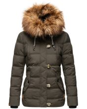 Navahoo Zoja Damen gespteppte Winterjacke gefüttert mit Teddyfell Anthrazit Größe S - Gr. 36