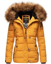 Navahoo Zoja Damen gesteppte Winterjacke gef&uuml;ttert mit Teddyfell Gelb Gr&ouml;&szlig;e XS - Gr. 34