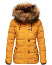 Navahoo Zoja Damen gesteppte Winterjacke gef&uuml;ttert mit Teddyfell Gelb Gr&ouml;&szlig;e XS - Gr. 34