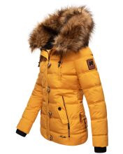 Navahoo Zoja Damen gesteppte Winterjacke gef&uuml;ttert mit Teddyfell Gelb Gr&ouml;&szlig;e XS - Gr. 34