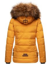 Navahoo Zoja Damen gesteppte Winterjacke gef&uuml;ttert mit Teddyfell Gelb Gr&ouml;&szlig;e XS - Gr. 34
