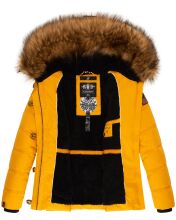 Navahoo Zoja Damen gesteppte Winterjacke gef&uuml;ttert mit Teddyfell Gelb Gr&ouml;&szlig;e XS - Gr. 34
