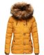 Navahoo Zoja Damen gespteppte Winterjacke gefüttert mit Teddyfell Gelb Größe S - Gr. 36