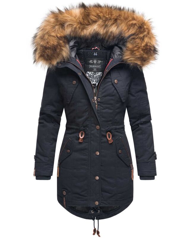 Marikoo La Viva Princess Damen Winterjacke mit Kapuze Navy Gr&ouml;&szlig;e XS - Gr. 34