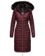 Navahoo Umay Damen lange Winterjacke mit Fellkragen Weinrot-Gr.M