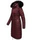 Navahoo Umay Damen lange Winterjacke mit Fellkragen Weinrot-Gr.M