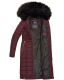 Navahoo Umay Damen lange Winterjacke mit Fellkragen Weinrot-Gr.M