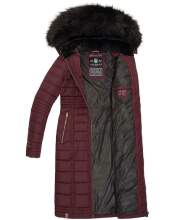 Navahoo Umay ladies long winter jacket with fur collar Weinrot-Gr.S