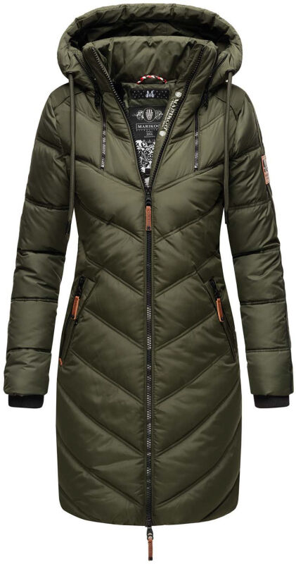 Marikoo Armasa lange Damen Winter Steppjacke Olive Gr.M