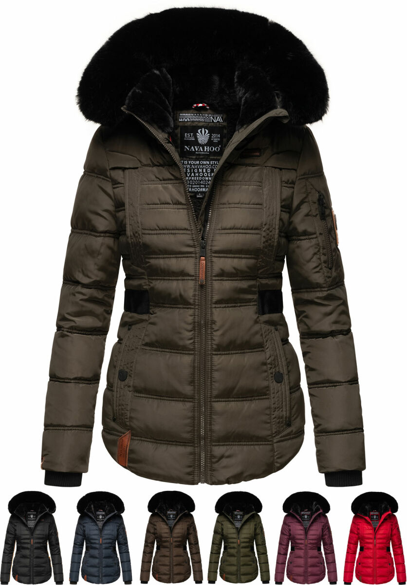 Navahoo Melikaa Damen Winterjacke mit Kunstfellkragen & Kapuze, 109,95 €