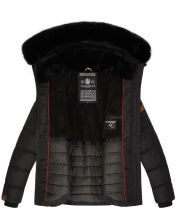 Navahoo Melikaa Damen Winterjacke mit Kunstfellkragen & Kapuze Schwarz-Gr.XS