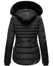 Navahoo Melikaa Damen Winterjacke mit Kunstfellkragen & Kapuze Schwarz-Gr.S