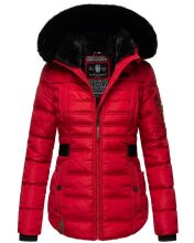 Navahoo Melikaa Damen Winterjacke mit Kunstfellkragen &amp; Kapuze Rot-Gr.S