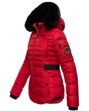 Navahoo Melikaa Damen Winterjacke mit Kunstfellkragen &amp; Kapuze Rot-Gr.S