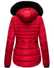 Navahoo Melikaa Damen Winterjacke mit Kunstfellkragen &amp; Kapuze Rot-Gr.S