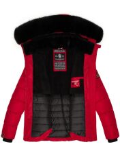 Navahoo Melikaa Damen Winterjacke mit Kunstfellkragen &amp; Kapuze Rot-Gr.L