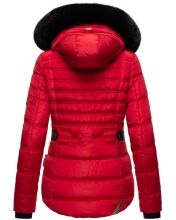 Navahoo Melikaa Damen Winterjacke mit Kunstfellkragen &amp; Kapuze Rot-Gr.XL