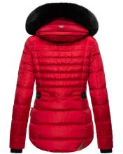 Navahoo Melikaa Damen Winterjacke mit Kunstfellkragen &amp; Kapuze Rot-Gr.XL