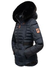 Navahoo Melikaa Damen Winterjacke mit Kunstfellkragen &amp; Kapuze Navy-Gr.XS