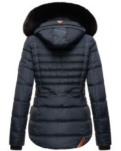 Navahoo Melikaa Damen Winterjacke mit Kunstfellkragen &amp; Kapuze Navy-Gr.XS