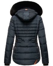 Navahoo Melikaa Damen Winterjacke mit Kunstfellkragen & Kapuze Navy-Gr.S