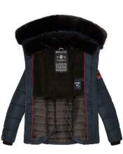 Navahoo Melikaa ladies winter jacket with faux fur collar & hood Navy-Gr.S